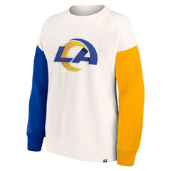 Los Angeles Rams Women's Colorblock Primary Logo Pullover Sweatshirt | NFL Online