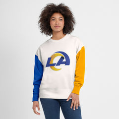 Los Angeles Rams Women's Colorblock Primary Logo Pullover Sweatshirt | NFL Online