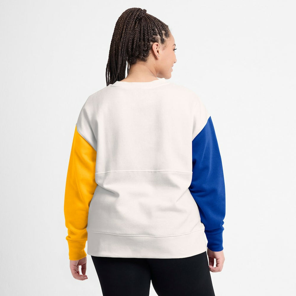 Los Angeles Rams Women's Colorblock Primary Logo Pullover Sweatshirt | NFL Online