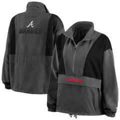 Atlanta Braves WEAR by Erin Andrews Women's Packable Half-Zip Jacket - MLB Jackets