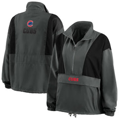 Chicago Cubs WEAR by Erin Andrews Women's Packable Half-Zip Jacket - MLB Jackets