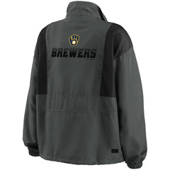 Milwaukee Brewers WEAR by Erin Andrews Women's Packable Half-Zip Jacket - MLB Jackets
