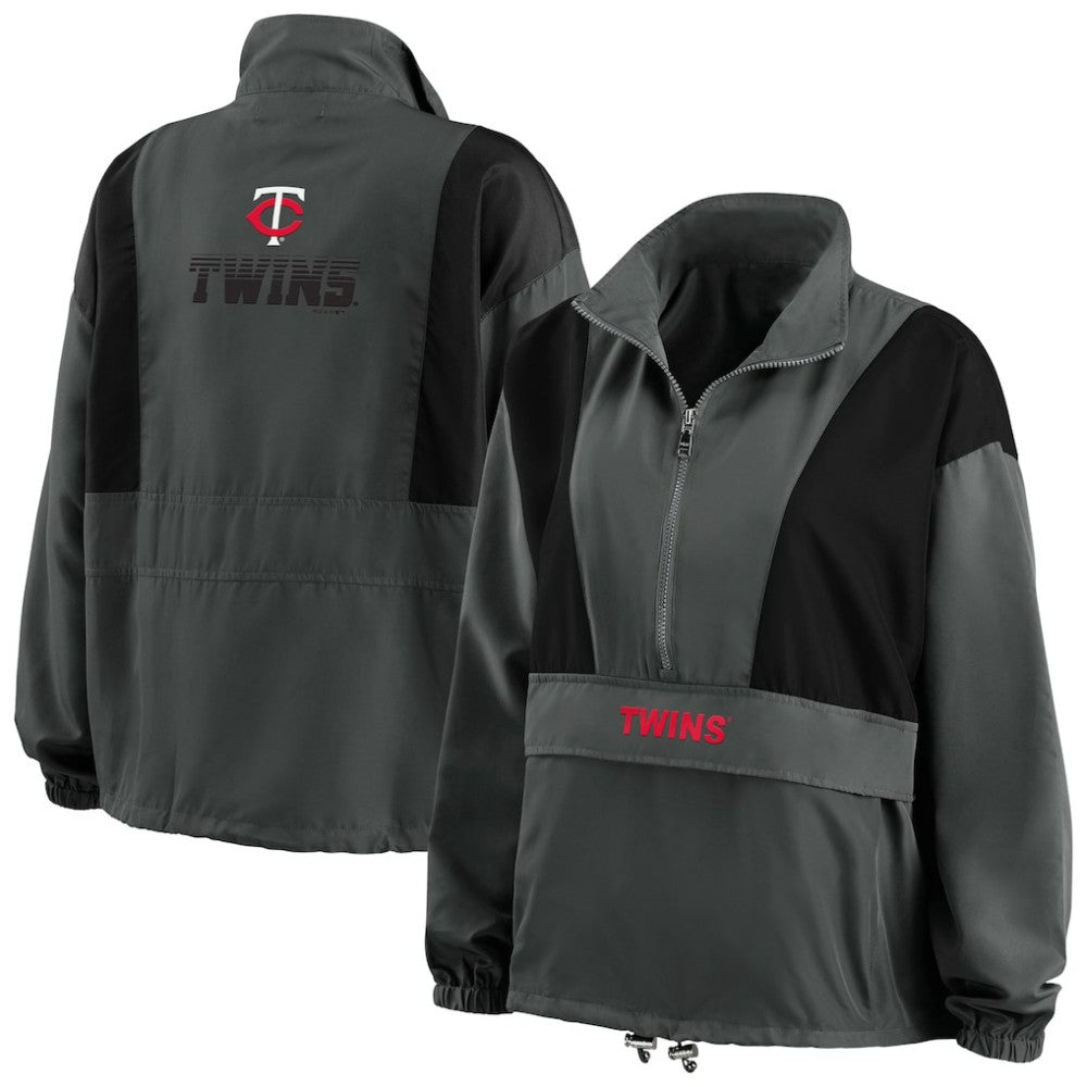 Minnesota Twins WEAR by Erin Andrews Women's Packable Half-Zip Jacket - MLB Jackets