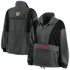Washington Nationals WEAR by Erin Andrews Women's Packable Half-Zip Jacket - MLB Jackets
