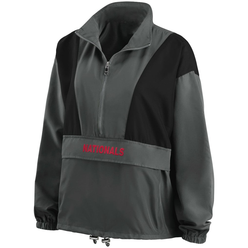 Washington Nationals WEAR by Erin Andrews Women's Packable Half-Zip Jacket - MLB Jackets