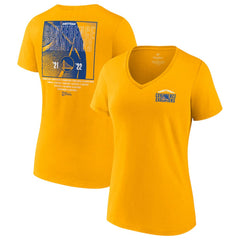 Gold Golden State Warriors Women's 2022 Western Conference Champions Balanced Attack Roster V-Neck T-Shirt sale | NBA