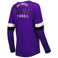 Baltimore Ravens Women's Athletic Varsity Lace-Up Lightweight Long Sleeve T-Shirt | NFL Outlet