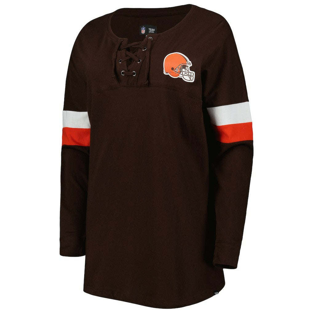 Cleveland Browns Women's Athletic Varsity Lace-Up Lightweight Long Sleeve T-Shirt | NFL Near me