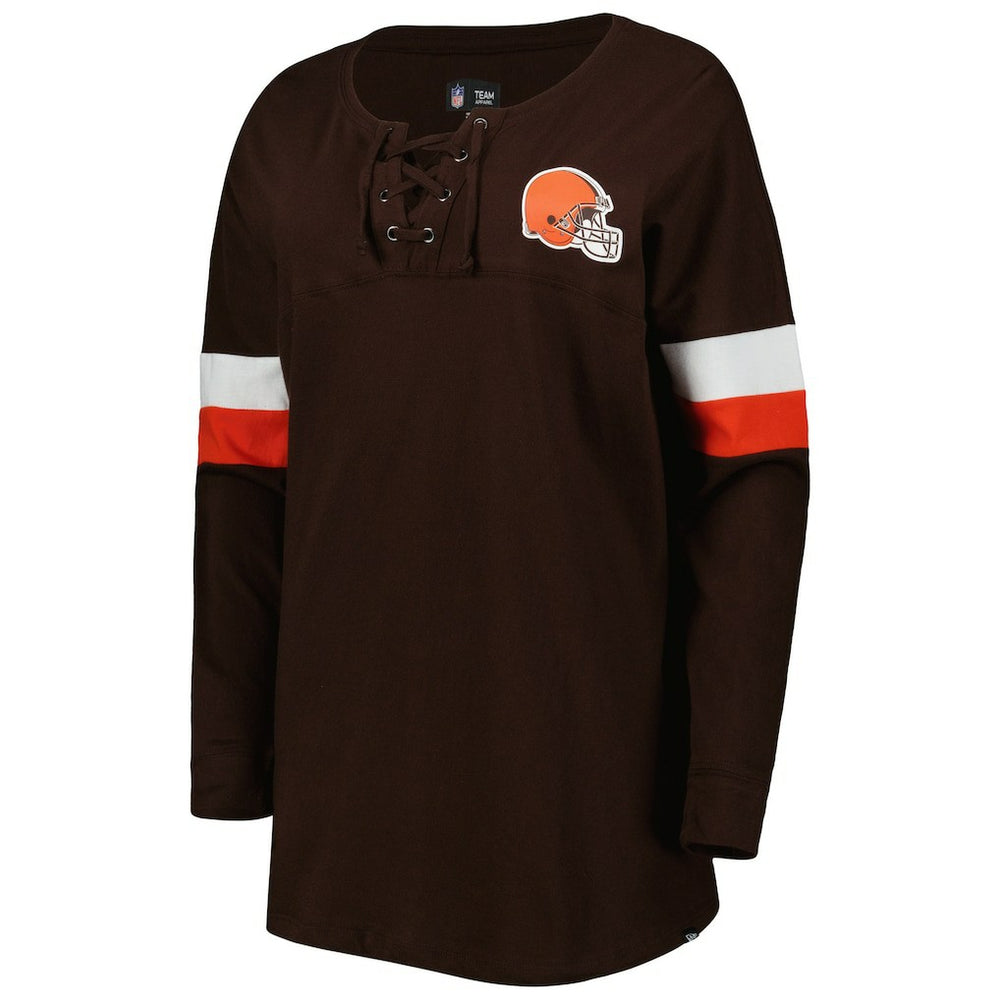 Cleveland Browns Women's Athletic Varsity Lace-Up Lightweight Long Sleeve T-Shirt | NFL Near me