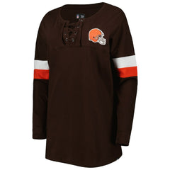 Cleveland Browns Women's Athletic Varsity Lace-Up Lightweight Long Sleeve T-Shirt | NFL Near me