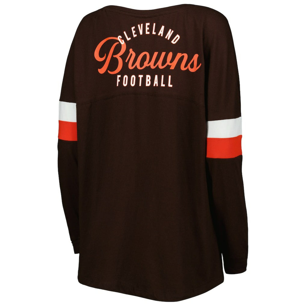 Cleveland Browns Women's Athletic Varsity Lace-Up Lightweight Long Sleeve T-Shirt | NFL Near me