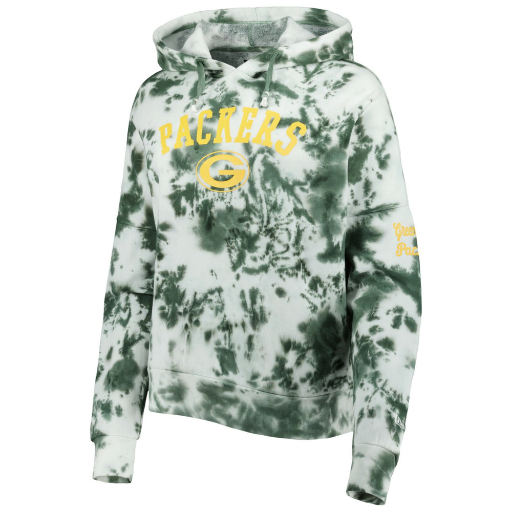 Green Bay Packers Women's Cloud Dye Fleece Pullover Hoodie | NFL Outlet