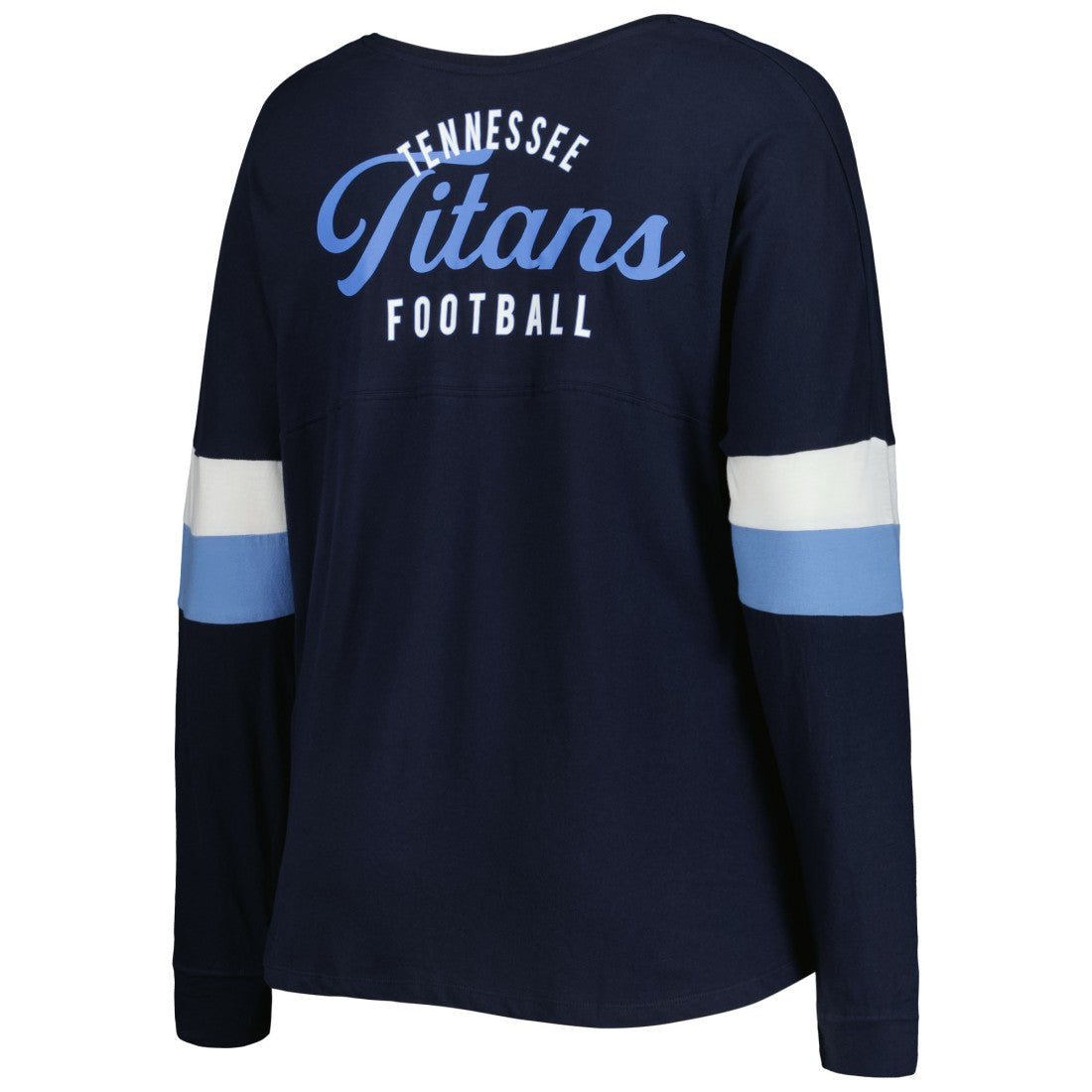 Tennessee Titans Women's Plus Size Athletic Varsity Lace-Up V-Neck Long Sleeve T-Shirt | NFL US