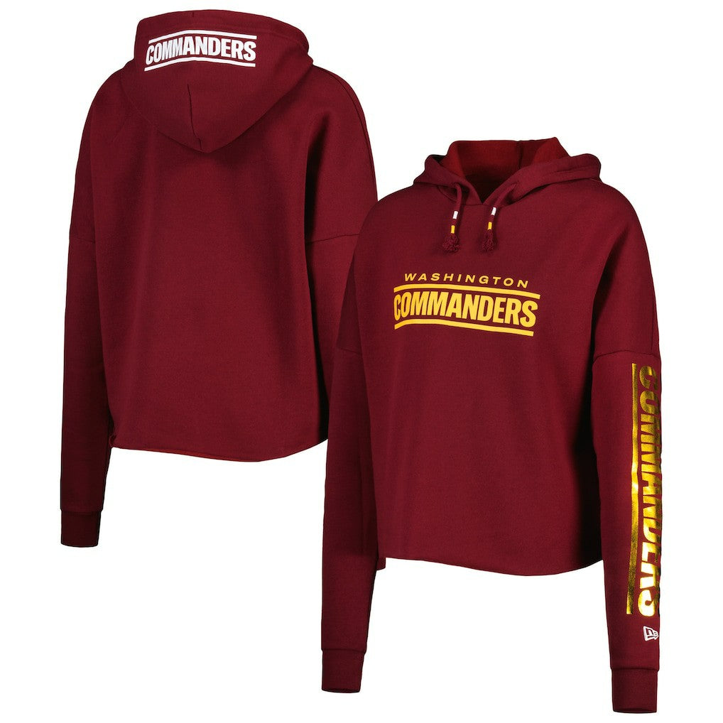 Washington Commanders Women's Foil Sleeve Pullover Hoodie | NFL Discount