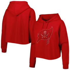Tampa Bay Buccaneers Cuce Women's Crystal Logo Cropped Pullover Hoodie | NFL Hot