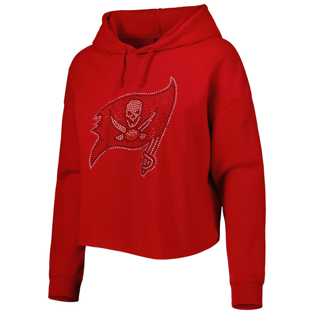 Tampa Bay Buccaneers Cuce Women's Crystal Logo Cropped Pullover Hoodie | NFL Hot