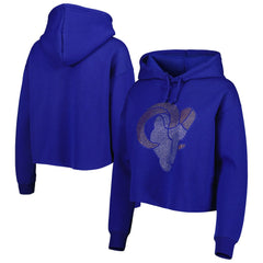 Los Angeles Rams Cuce Women's Crystal Logo Cropped Pullover Hoodie | NFL New