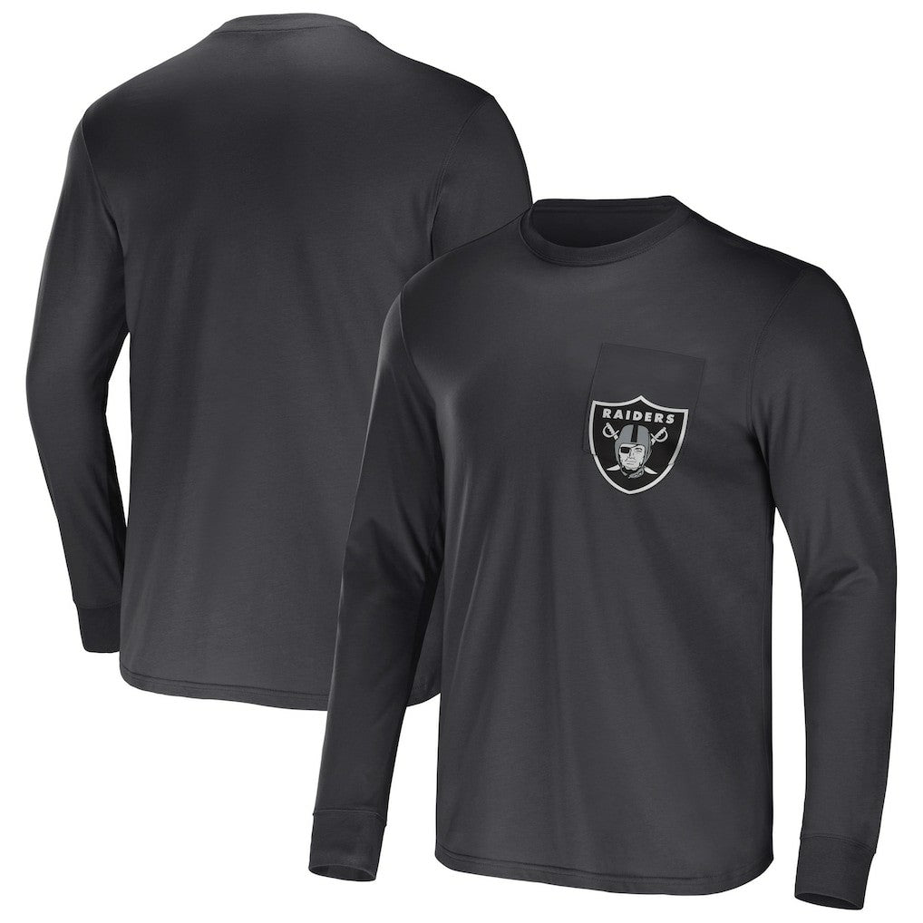 Las Vegas Raiders NFL x Darius Rucker Collection Team Long Sleeve Pocket T-Shirt | NFL New