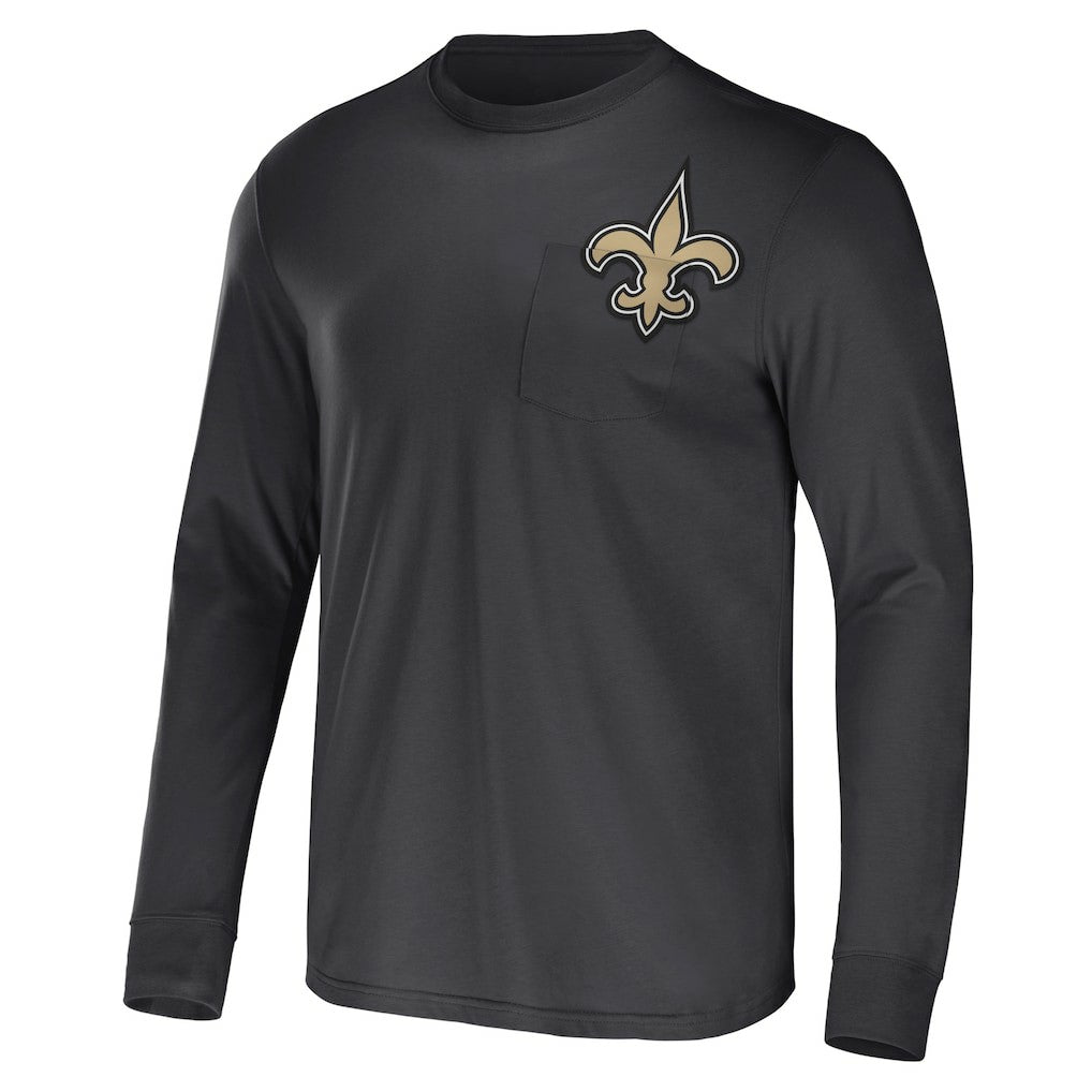New Orleans Saints NFL x Darius Rucker Collection Team Long Sleeve Pocket T-Shirt | NFL Hot