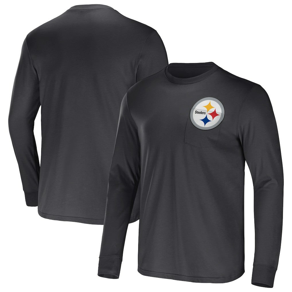 Pittsburgh Steelers NFL x Darius Rucker Collection Team Long Sleeve Pocket T-Shirt | NFL Discount