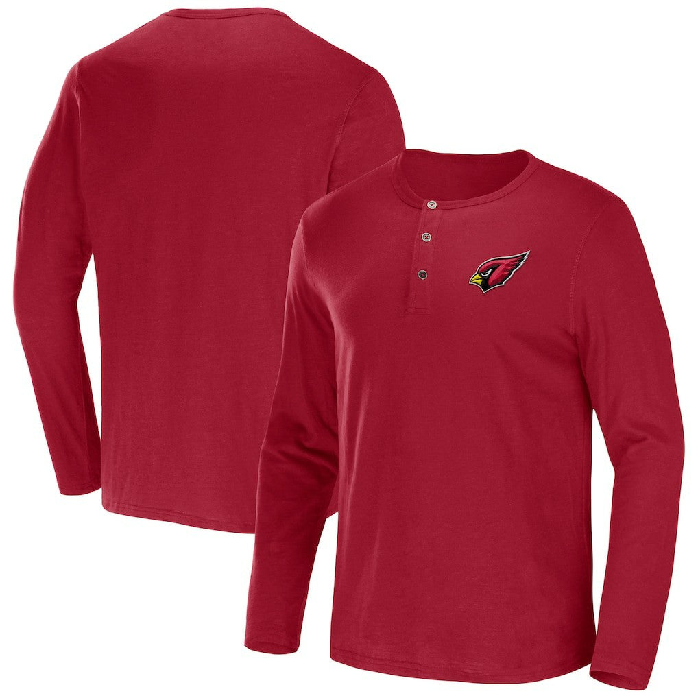 Arizona Cardinals NFL x Darius Rucker Collection Slub Jersey Henley Long Sleeve T-Shirt | NFL Discount