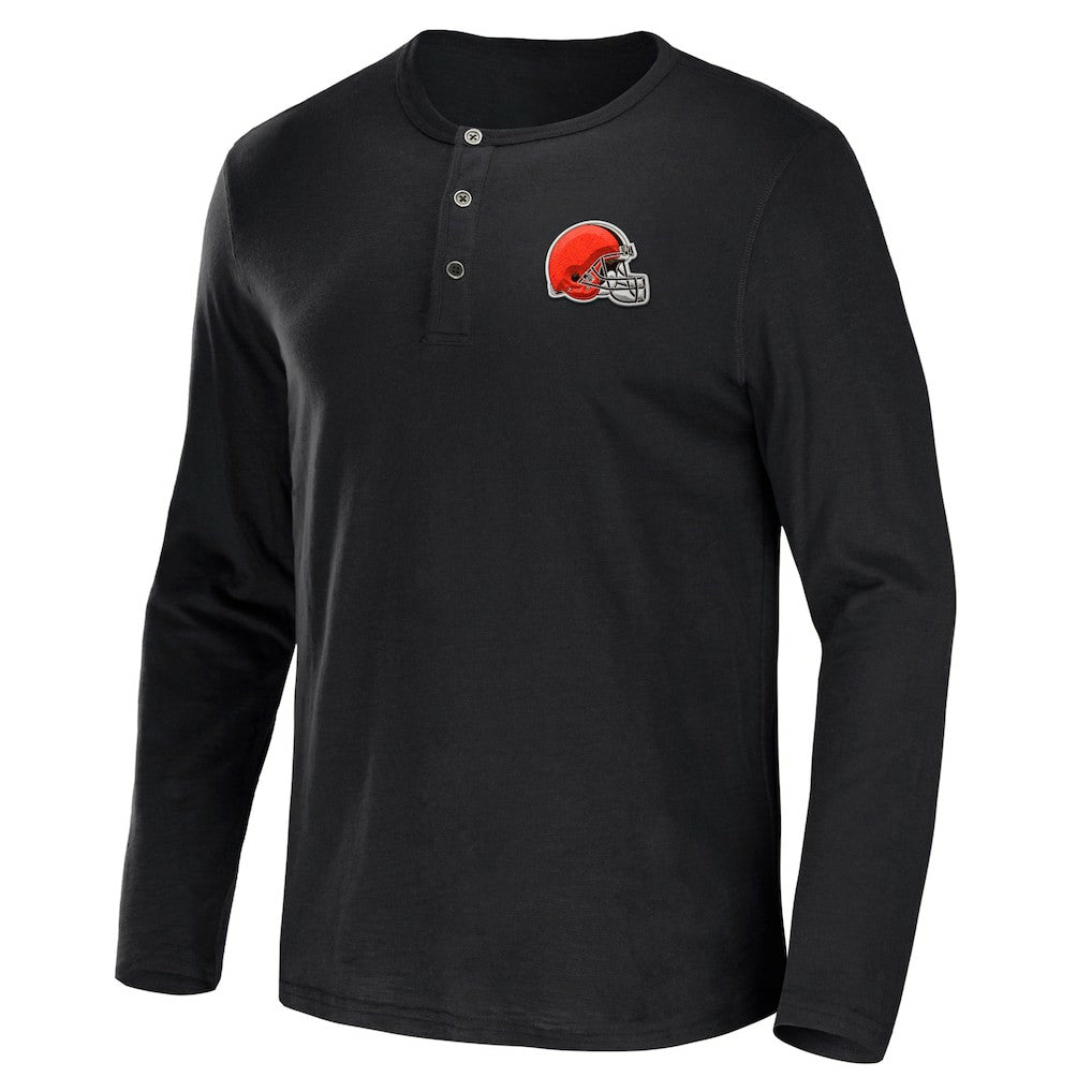 Cleveland Browns NFL x Darius Rucker Collection Slub Jersey Henley Long Sleeve T-Shirt | NFL Outlet
