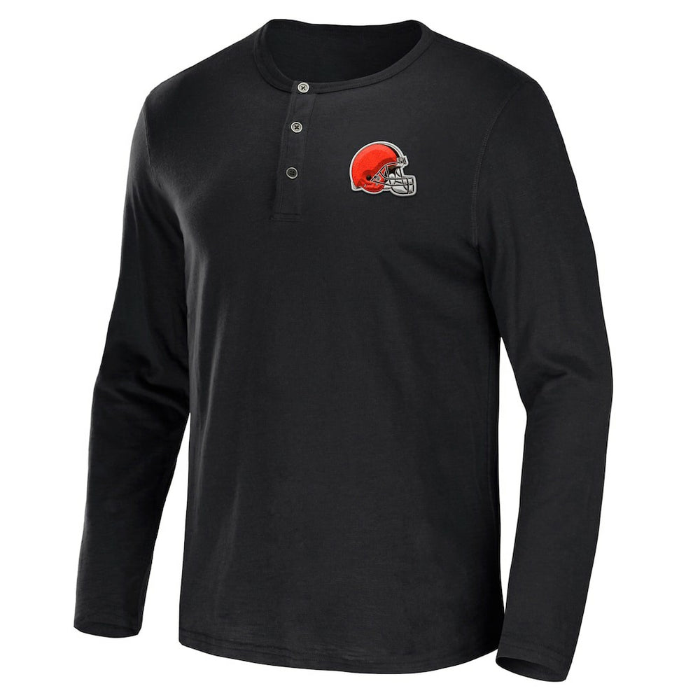 Cleveland Browns NFL x Darius Rucker Collection Slub Jersey Henley Long Sleeve T-Shirt | NFL Outlet