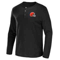 Cleveland Browns NFL x Darius Rucker Collection Slub Jersey Henley Long Sleeve T-Shirt | NFL Outlet