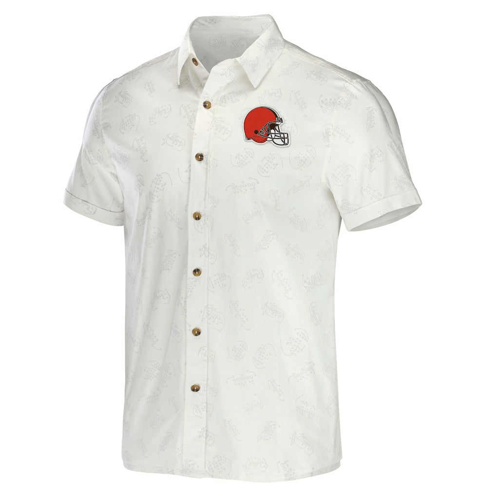 Cleveland Browns NFL x Darius Rucker Collection Woven Button-Up T-Shirt | NFL On sale