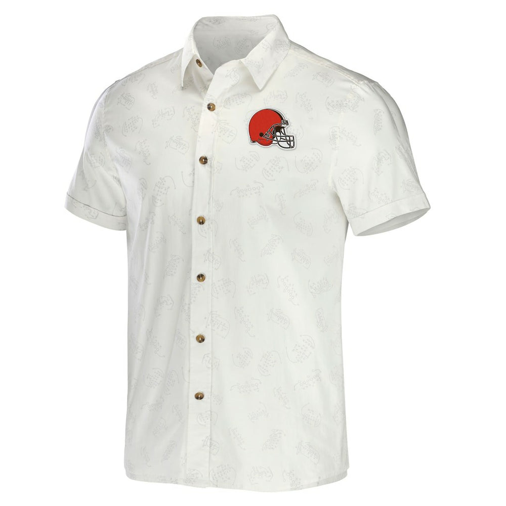 Cleveland Browns NFL x Darius Rucker Collection Woven Button-Up T-Shirt | NFL On sale