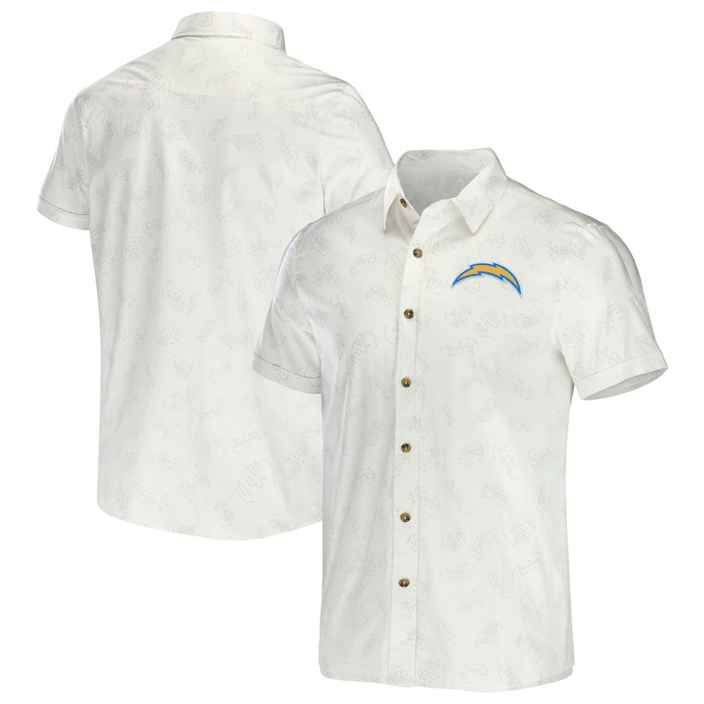 Los Angeles Chargers NFL x Darius Rucker Collection Woven Button-Up T-Shirt | NFL On sale