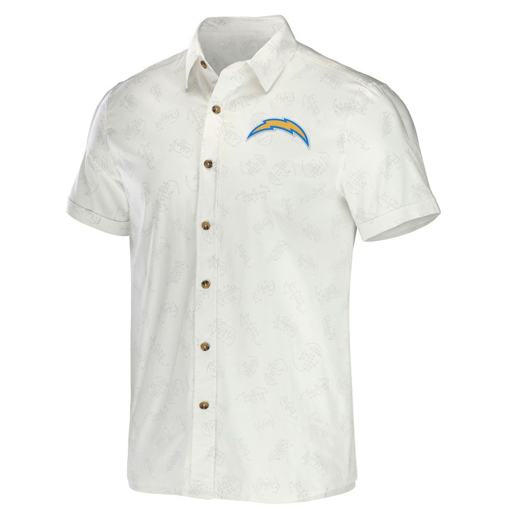 Los Angeles Chargers NFL x Darius Rucker Collection Woven Button-Up T-Shirt | NFL On sale