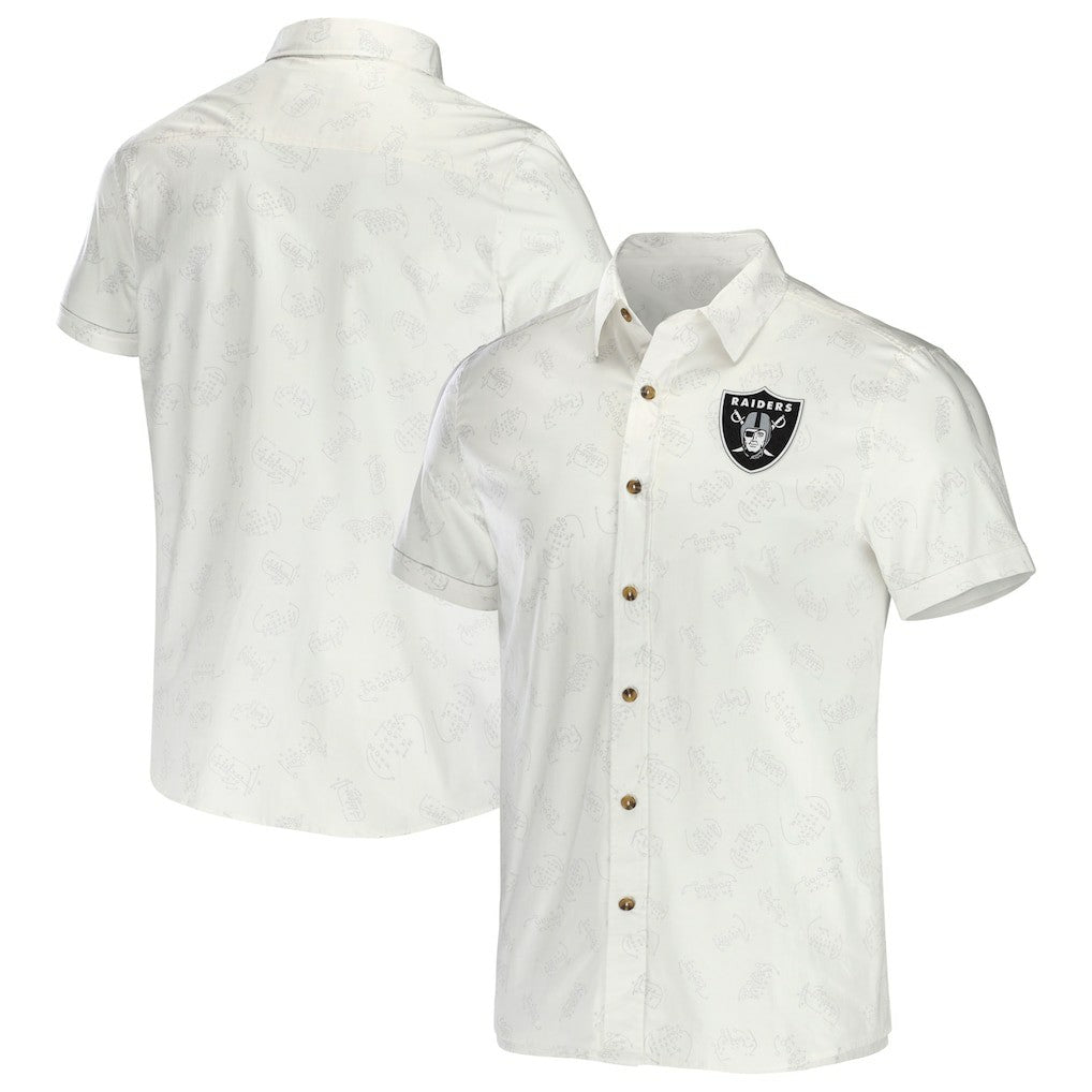 Las Vegas Raiders NFL x Darius Rucker Collection Woven Button-Up T-Shirt | NFL Hot