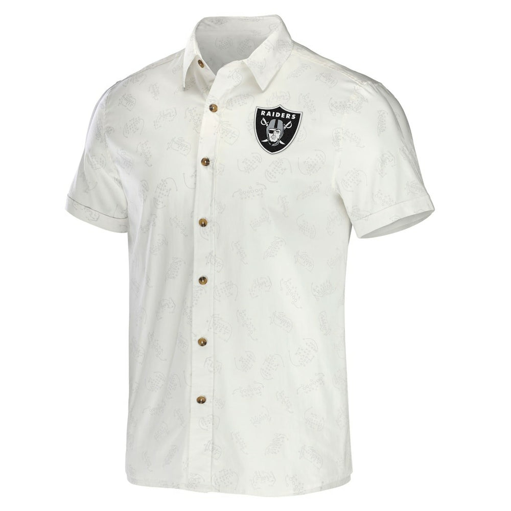 Las Vegas Raiders NFL x Darius Rucker Collection Woven Button-Up T-Shirt | NFL Hot