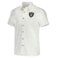 Las Vegas Raiders NFL x Darius Rucker Collection Woven Button-Up T-Shirt | NFL Hot