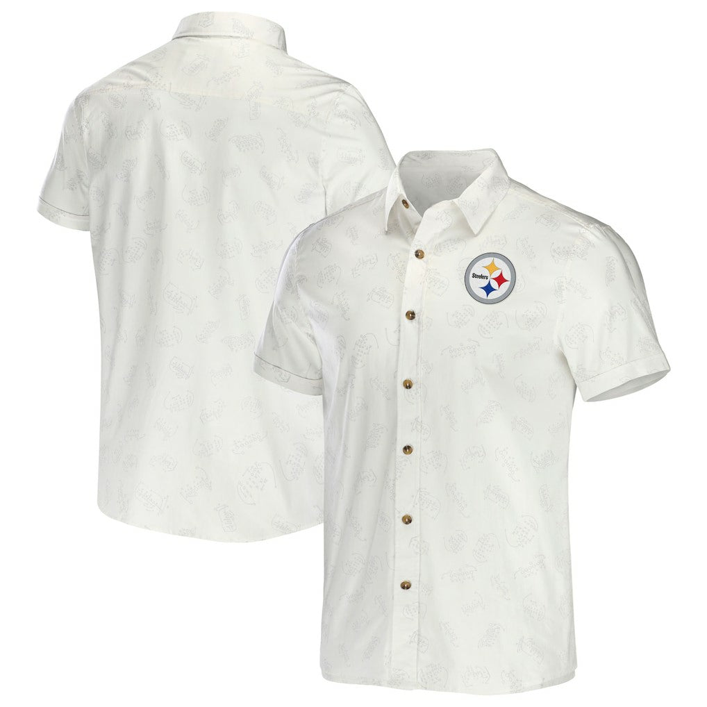 Pittsburgh Steelers NFL x Darius Rucker Collection Woven Button-Up T-Shirt | NFL Discount