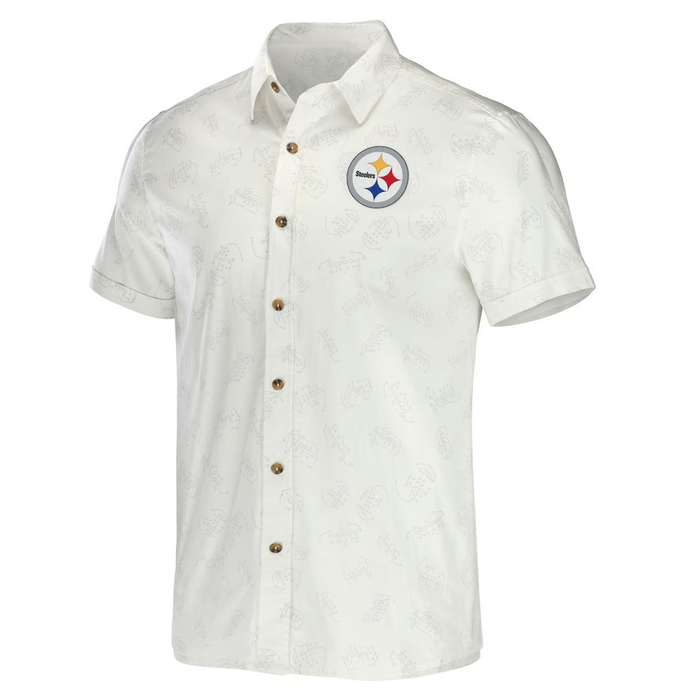 Pittsburgh Steelers NFL x Darius Rucker Collection Woven Button-Up T-Shirt | NFL Discount