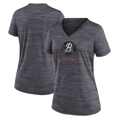 Baltimore Orioles Nike Women's City Connect Velocity Practice Performance V-Neck T-Shirt - MLB T-shirts
