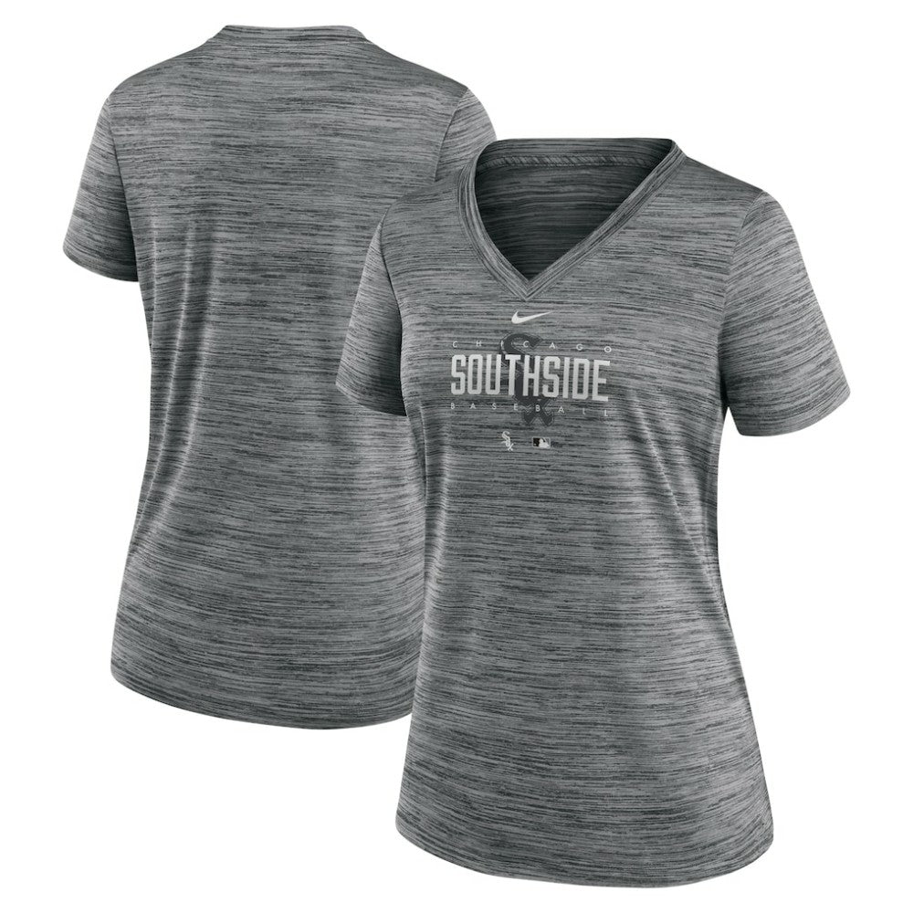 Chicago White Sox Nike Women's City Connect Velocity Practice Performance V-Neck T-Shirt - MLB T-shirts