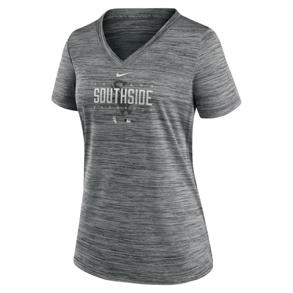 Chicago White Sox Nike Women's City Connect Velocity Practice Performance V-Neck T-Shirt - MLB T-shirts