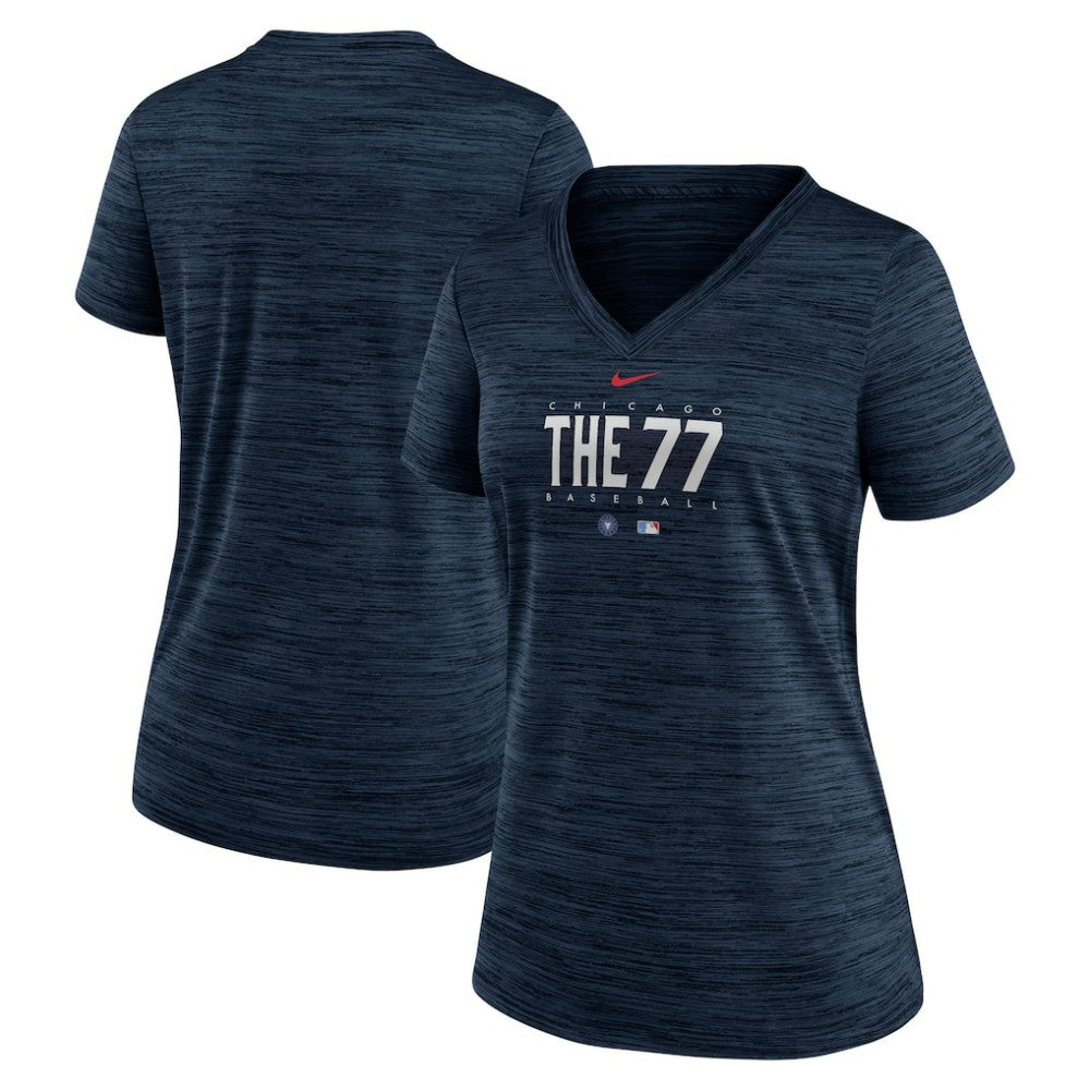 Chicago Cubs Nike Women's City Connect Velocity Practice Performance V-Neck T-Shirt - MLB T-shirts