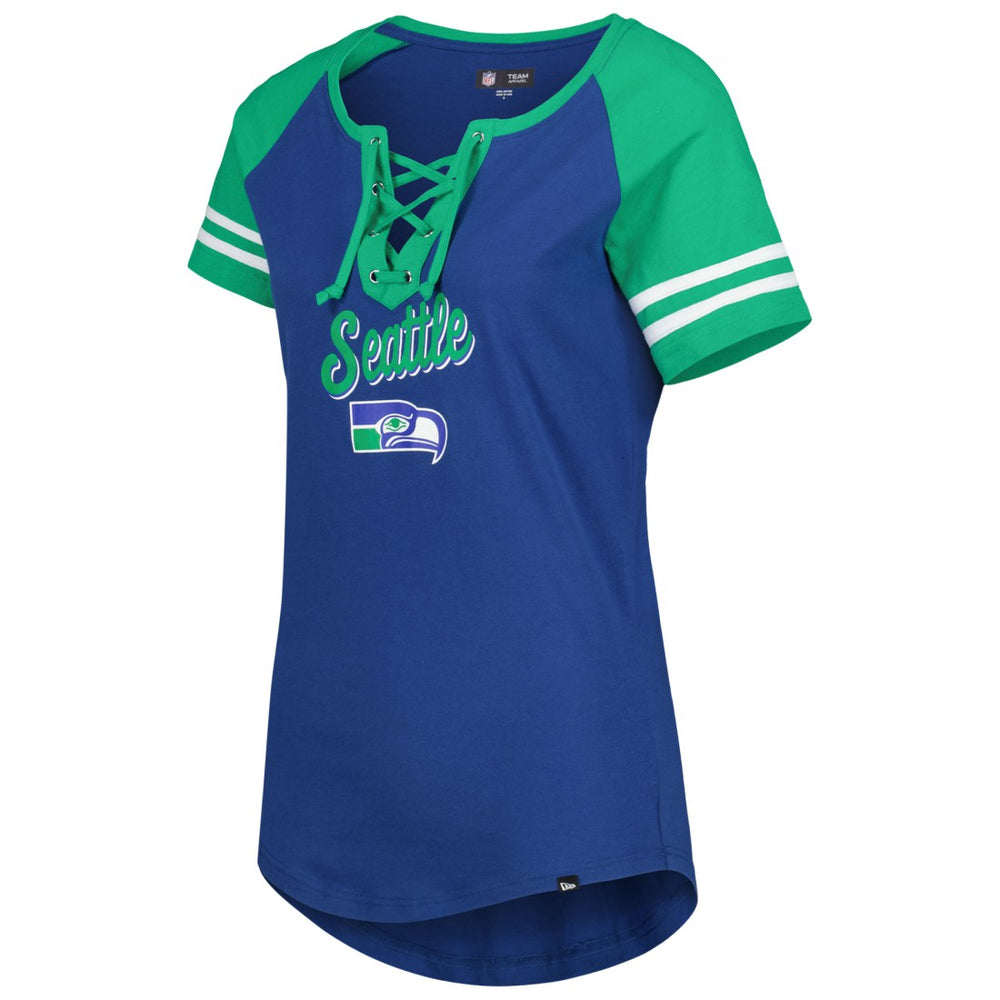 Seattle Seahawks Women's Legacy Lace-Up Raglan T-Shirt | NFL On sale