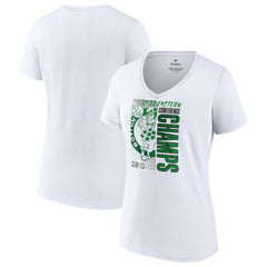 White Boston Celtics Women's 2022 Eastern Conference Champions Plus Size Locker Room V-Neck T-Shirt | NBA