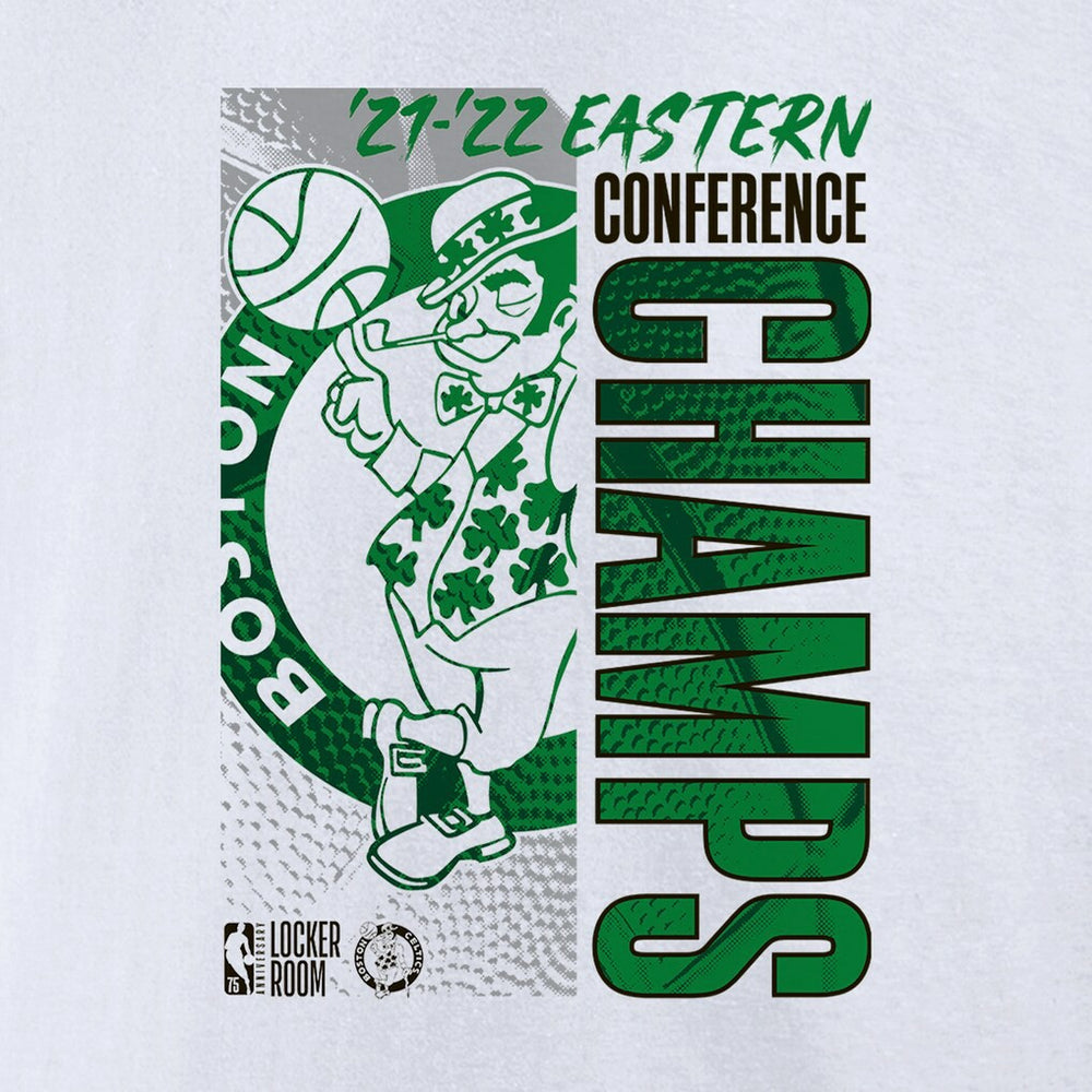White Boston Celtics Women's 2022 Eastern Conference Champions Plus Size Locker Room V-Neck T-Shirt | NBA