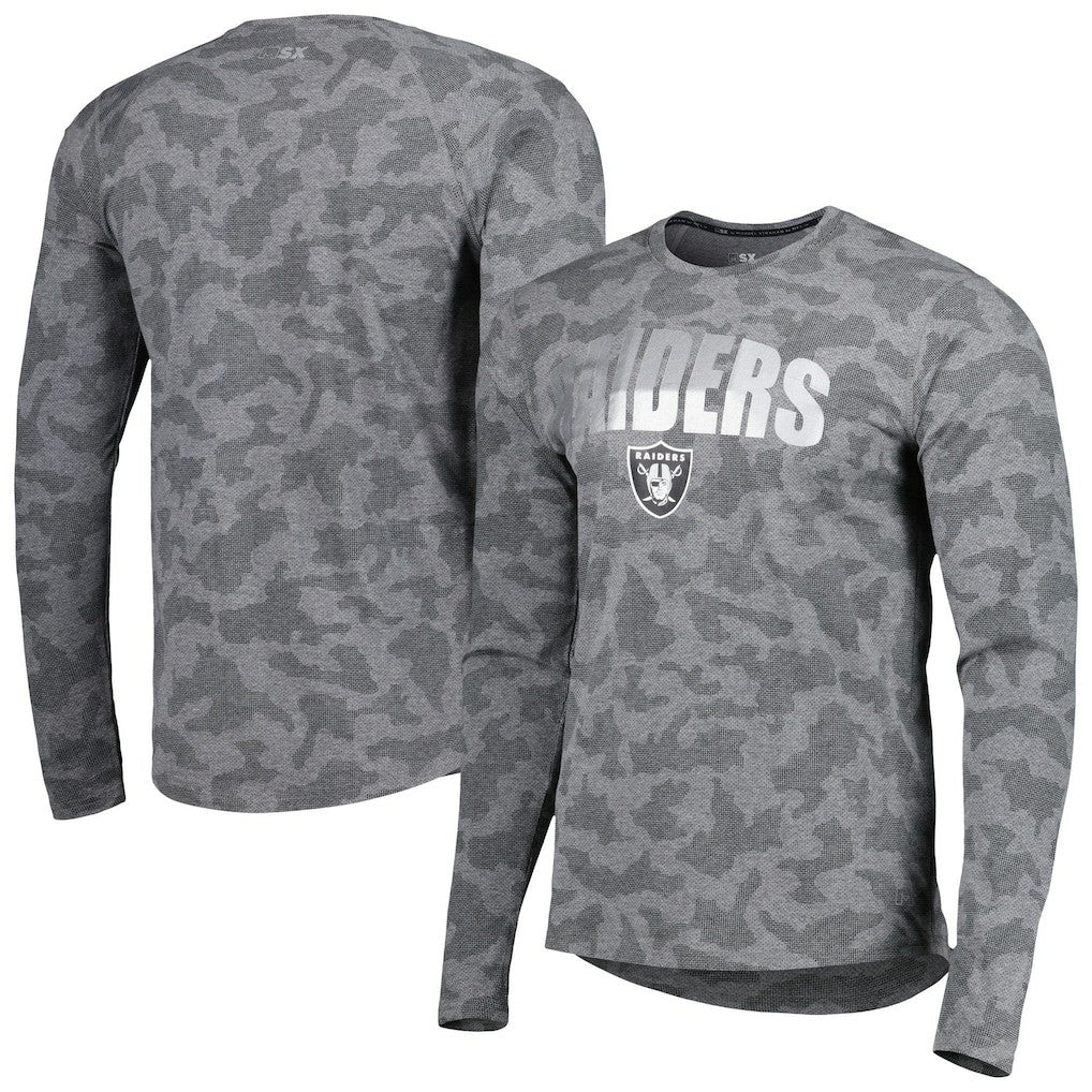 Las Vegas Raiders MSX by Michael Strahan Performance Camo Long Sleeve T-Shirt | NFL Discount