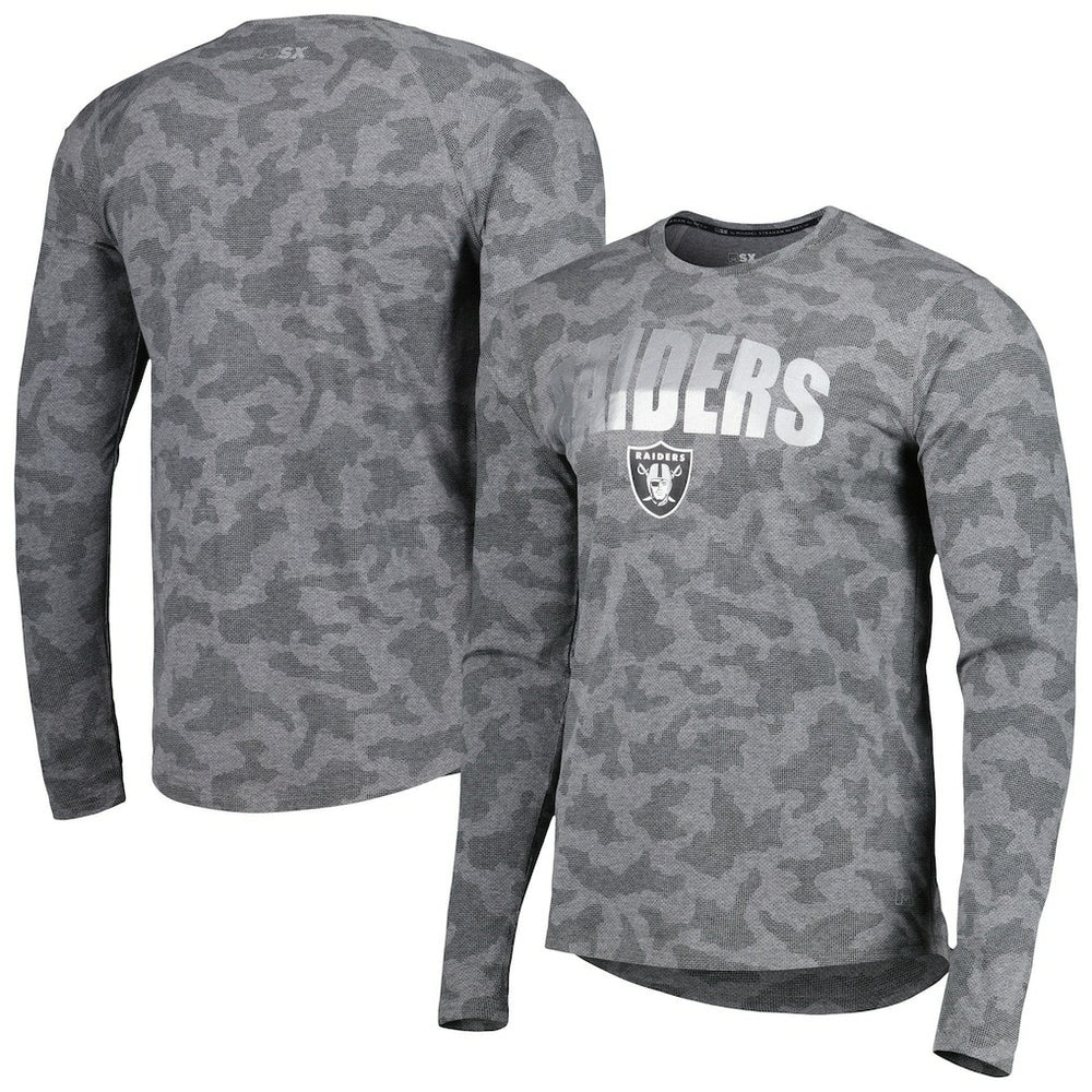 Las Vegas Raiders MSX by Michael Strahan Performance Camo Long Sleeve T-Shirt | NFL Discount