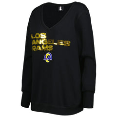 Los Angeles Rams Cuce Women's Sequin Logo V-Neck Pullover Sweatshirt | NFL Sale