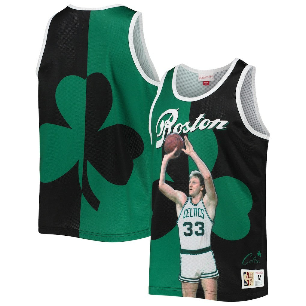 Kelly Green/Black Larry Bird Boston Celtics Sublimated Player Tank Top | NBA
