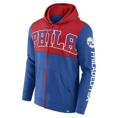 Royal/Red Philadelphia 76ers Skyhook Colorblock Full-Zip Hoodie | NBA
