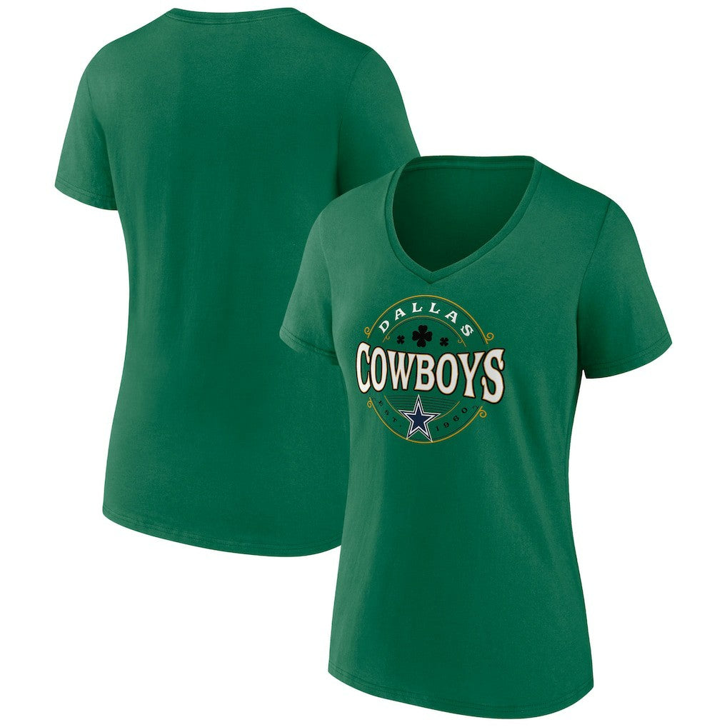 Dallas Cowboys Women's Lucky Celtic V-Neck T-Shirt | NFL On sale